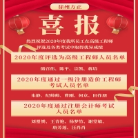 喜報(bào)！熱烈祝賀2020年度我所員工在高級(jí)工程師評(píng)選及各類考試中取得優(yōu)異成績(jī)